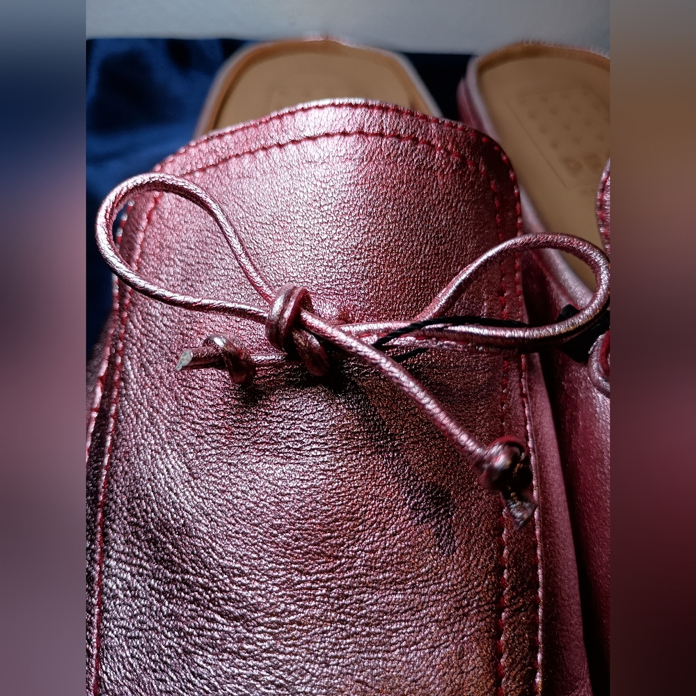 Italian Pink Metallic Leather Loafer Slides – EU 39 (US 8.5) - Picture 10 of 12